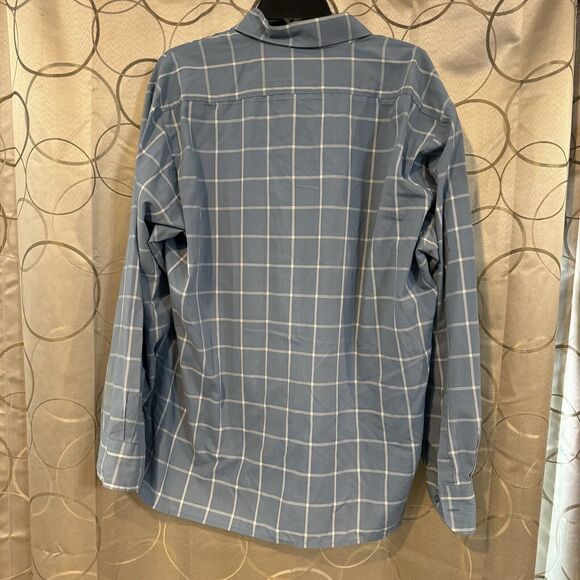 Tropicool Long Sleeve Blue Check XL Button Down Shirt Collared Pockets - Picture 4 of 6